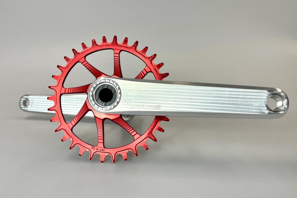 grabaruk xc crankset lightweight aluminum hollow two-piece design 30mm spindle race face bb cannondale direct mount standard