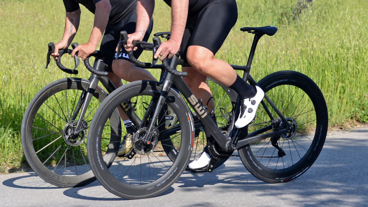 SWI Thrama lightweight carbon road bike, Bettini and Paolini up close