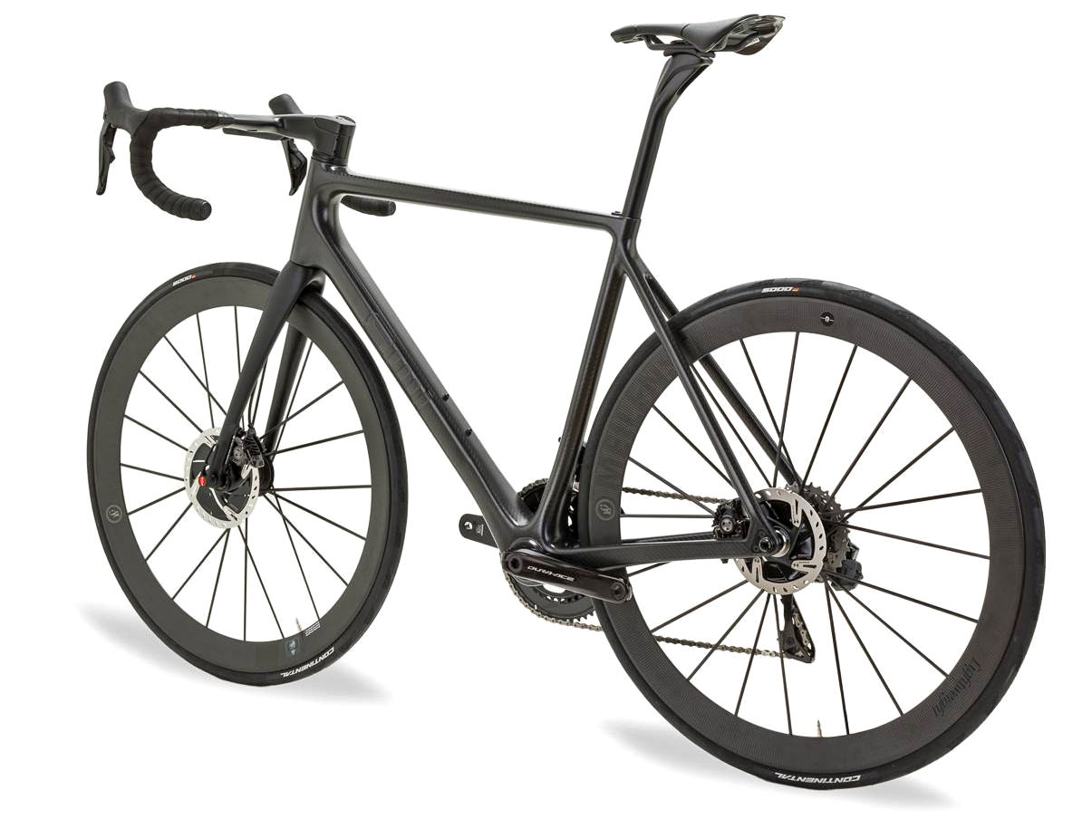 SWI Thrama lightweight carbon road bike, angled NDS
