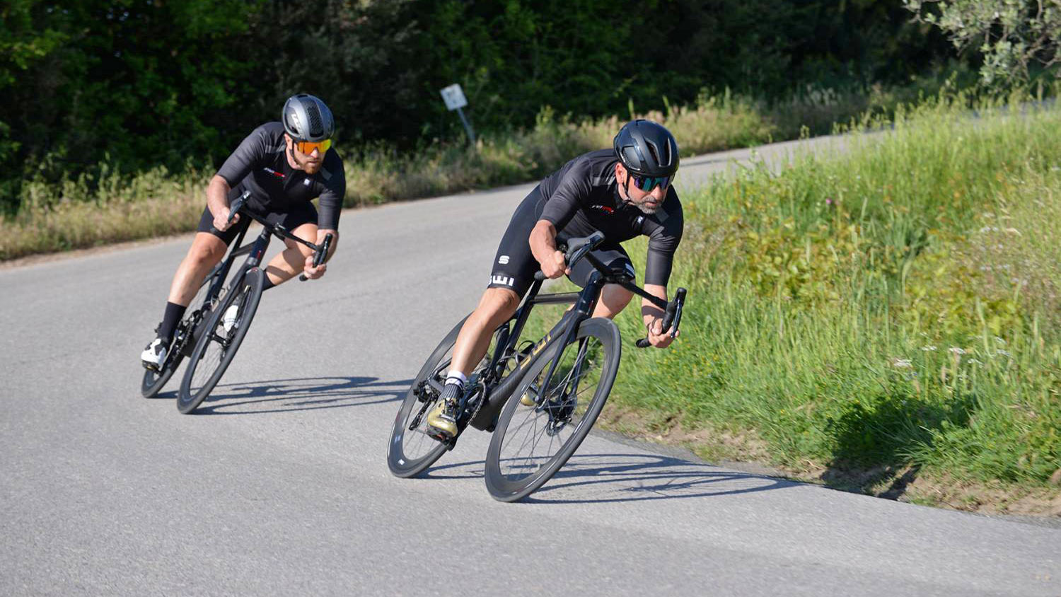 SWI Thrama lightweight carbon road bike, Bettini and Paolini riding